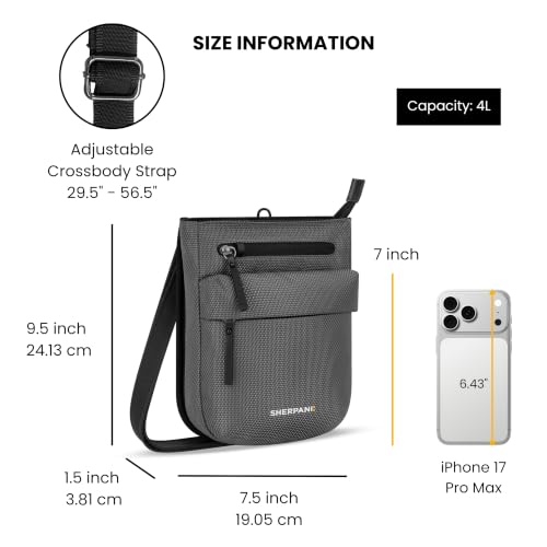 Sherpani Prima, RFID Anti-Theft Crossbody for Women - color: Grey Granite