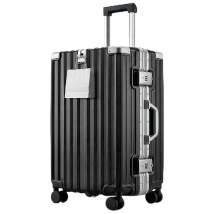 Zipperless Luggage, 24 Inch Checked Suitcase - color: Black, size: TSA 24-inch