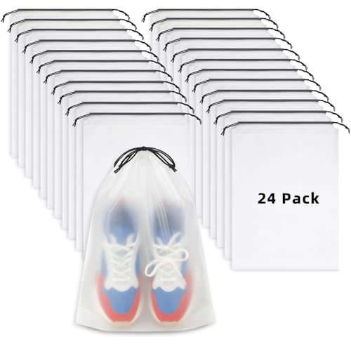 LazyMe Clear Shoe Bags for Travel, 11.8 x 15.7 Inch, 24 Pcs - color: Clear 24pcs