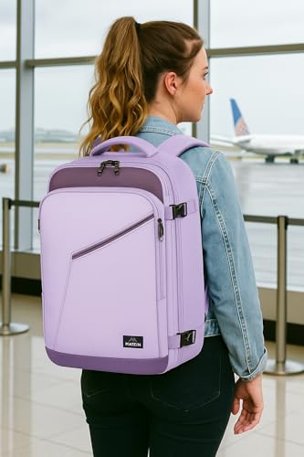 MATEIN Travel Backpack, Carry on Backpack with Detachable Shoulder Straps - color: Light Purple Grey, size: X-Large