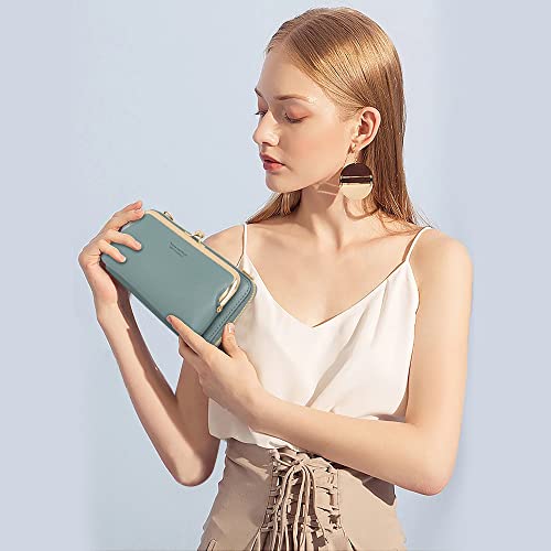 Montana West Crossbody Cell Phone Purse for Women RFID Blocking Cellphone Wallet - color: Wallet Light Green