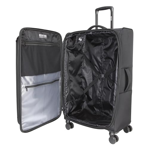 Kenneth Cole REACTION The Venturer 28-Inch Carry-On Lightweight Durable Softside 8-Wheel Spinner Cabin Size Luggage, Black - color: Black, size: Large