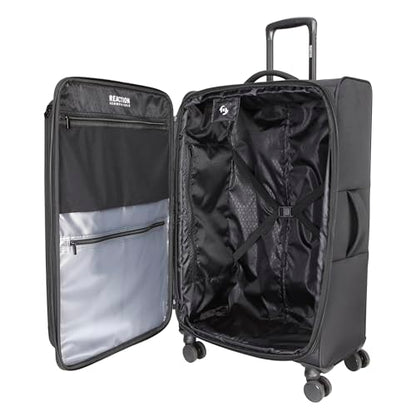 Kenneth Cole REACTION The Venturer 28-Inch Carry-On Lightweight Durable Softside 8-Wheel Spinner Cabin Size Luggage, Black - color: Black, size: Large