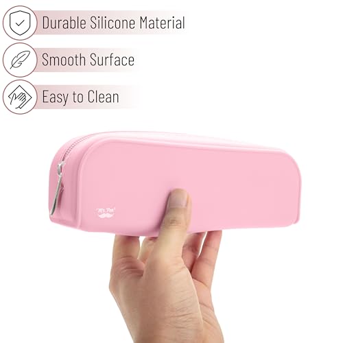Mr. Pen- Silicone Pencil Case, Light Pink Pencil Pouch, Pencil Case Small - color: Light Pink