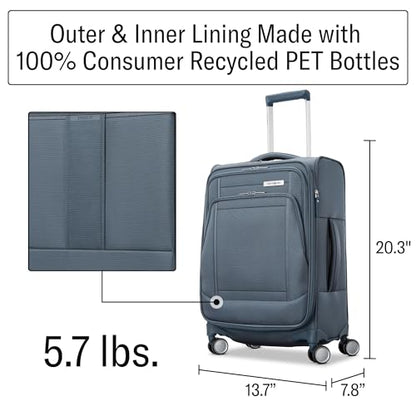 Samsonite UpLIFT Lightweight Softside Carry-On Luggage with Spinner Wheels - Expandable - Airline-Approved, Polyester Soft Suitcase for Ultra Light Travel - Elemental Blue - color: Elemental Blue, size: Carry-On