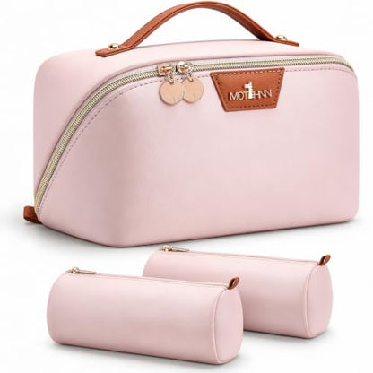 3-in-1 Large Travel Makeup Bag Organizer for Women - color: B09-White