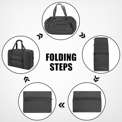 Duffle Bag for Travel Foldable Personal Item Travel Bag, 40L, Black - color: Black, size: 40L