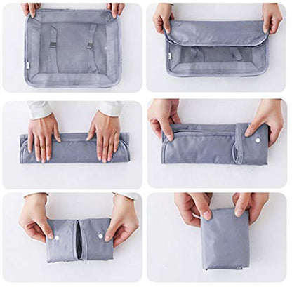 Luggage Packing Organizers Packing Cubes Set for Travel (grey 6pc) - color: grey 6pc