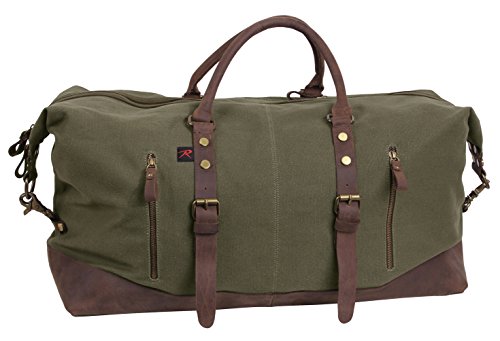 Rothco Canvas Medic Bag Crossbody Shoulder Bag with Leather Closing Straps - color: Olive Drab