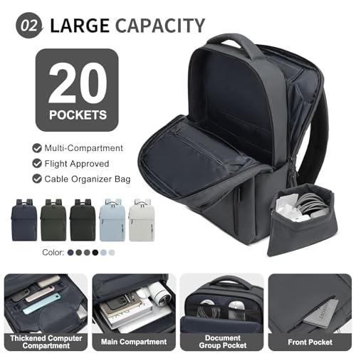 20L Backpack for 15.6 Inch Laptop for Men and Women Charcoal Gray - color: Charcoal Gray