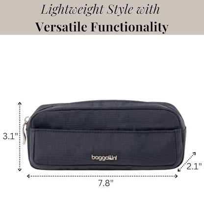 Long Pocket Cosmetic - Lightweight 7.8”x 3.1”x2.1” Makeup Bag - Travel Essentials Makeup Organizer - color: French Navy