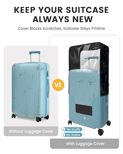 Travelkin Clear Luggage Cover For Suitcase, TPU Suitcase Cover Protector - size: 3. Medium