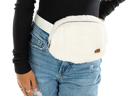 Belt Bag - Faux Fur - Ivory - color: Faux Fur - Ivory