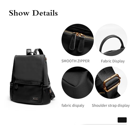 Anti Theft Backpack Purse for Women Lightweight Casual Travel Daypack Black - color: Black