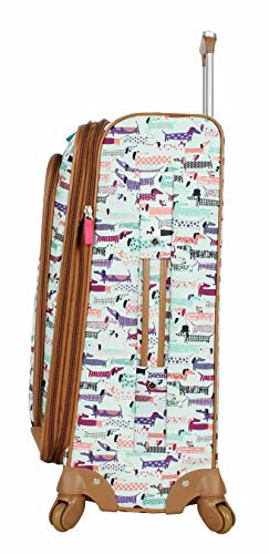 Lily Bloom Luggage 24" Expandable Design Pattern Suitcase With Spinner Wheels For Woman (24in, Totally Paw Some) - color: Totally Paw Some