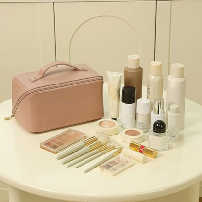 Omeily Travel Makeup & Toiletry Bag for Women Cosmetic Bag Makeup Organizer - color: C-Pink