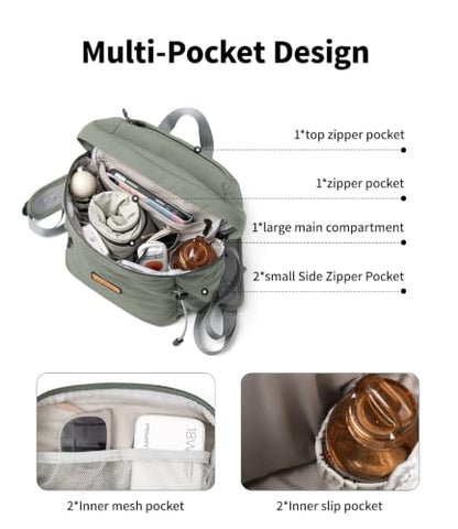 10L Ultralight Foldable Hiking Daypack for Women, Water Resistant Mini Travel Backpack, Lightweight Small Backpack for Camping Commute Outdoor - color: Green