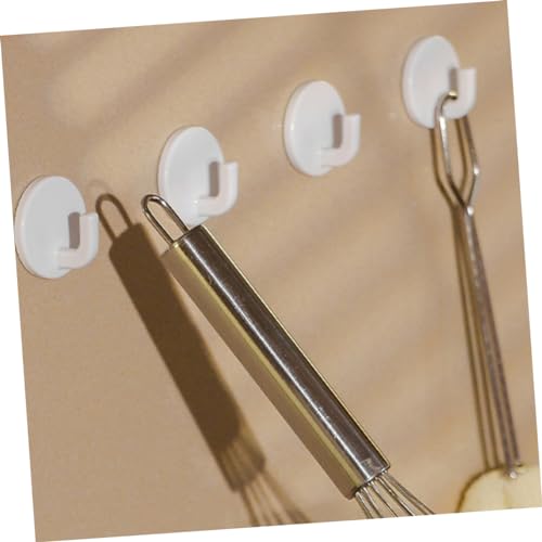 MAGICLULU 6pcs Self-Adhesive Wall Hooks for Kitchen and Bathroom Strong Adhesive Hanging Hooks for Towels Bags Keys No Drill Easy Installation for Home Organization