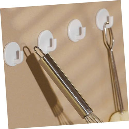 MAGICLULU 6pcs Self-Adhesive Wall Hooks for Kitchen and Bathroom Strong Adhesive Hanging Hooks for Towels Bags Keys No Drill Easy Installation for Home Organization