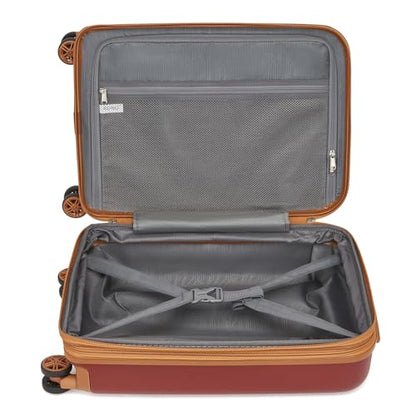 Kono Carry On Luggage 22x14x9 Expandable 20Inch Hardshell TSA Lock Burgundy - color: Burgundy, size: Carry-on 20-inch
