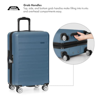 Travel Select Snowcreek Hardside Expandable Spinner Luggage, Navy, 30-Inch Checked Only - color: Navy, size: 1 Piece | 30-Inch Large