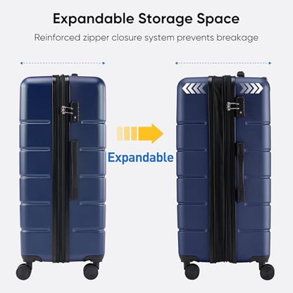 OLIXIS 29 Inch Luggage, Hardside Checked Suitcase with Spinner Wheels, Lightweight ABS Hard Shell Travel Luggage, TSA Approved Lock, Expandable Large Suitcase for Business & Travel–Blue - color: Blue, size: 29 IN