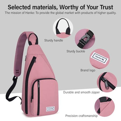 Hanke Crossbody Sling Bag, Chest Bag with 11" Tablet Pocket - color: Purple