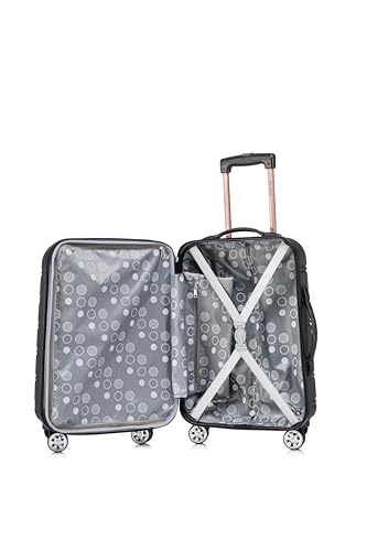 Rockland Melbourne Hardside 2 Piece Expandable Spinner Wheel Luggage Set, Carry-On 20" and Tote 14", Black - color: Black, size: 2 Piece (20"/14" Tote)