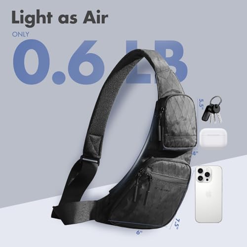 hk Sling Bag for Men with 3‑Layer Sailcloth‑Inspired Performance Fabric - color: Black