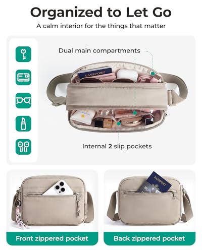 BAGSMART Cross Body Purse, Small Crossbody Bags for Women Travel Purse, Casual Shoulder Handbag Wallet - color: Black