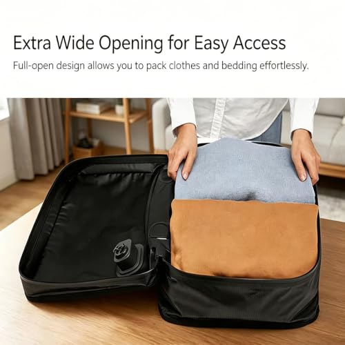 Travel Vacuum Packing Cubes Space Saver with Built-in Pump (Pink, 25L) - color: Pink, size: 25L
