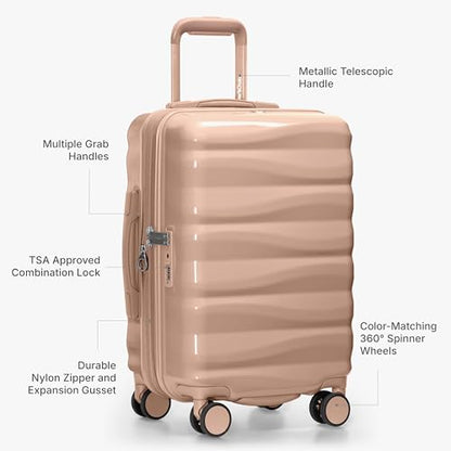 Traveler's Choice Edinburgh II Hardside Spinner Luggage, TSA Lock, Sand, 29" Large - color: Sand, size: 29" Large