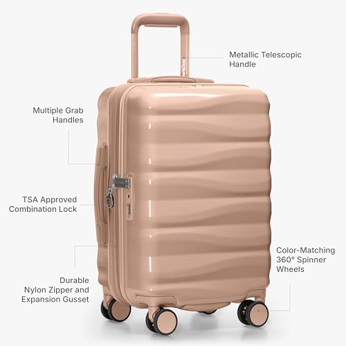 Traveler's Choice Edinburgh II Hardside Spinner Luggage, TSA Lock, Sand, 25" Medium - color: Sand, size: 25" Medium