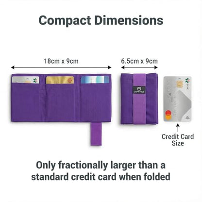 LIGHT FOLD Trifold Nylon Slim Wallet for Men, RFID Blocking Front Pocket - color: 02 Purple