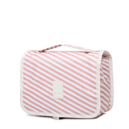 Sechunk Waterproof Travel Toiletry Bags Hanging Multi-function Cosmetic Bag Makeup Bag for Women (pink_Stripe) - color: pink_Stripe