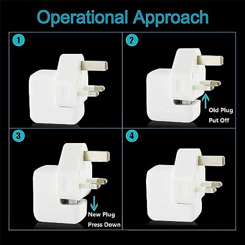3 Prong Mac Duckhead Power Adapter UK Travel Standard Plug Head for MacBook - color: White01, size: Mac UK Travel Adapter Plug