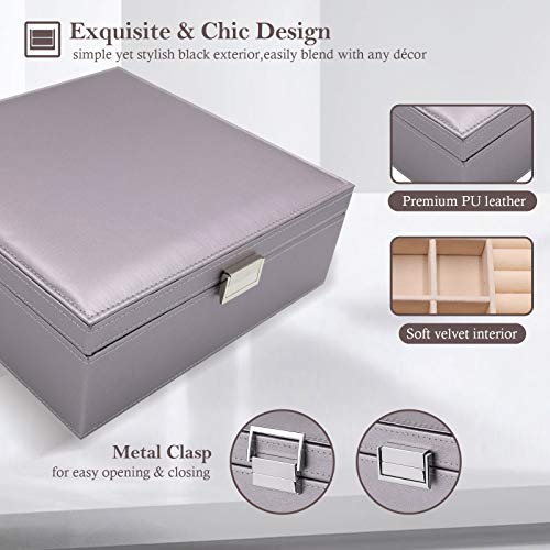 ProCase 2 Layers Jewelry Box for Women -Pearlizedsilver - color: Pearlizesilver