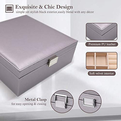 ProCase 2 Layers Jewelry Box for Women -Pearlizedsilver - color: Pearlizesilver