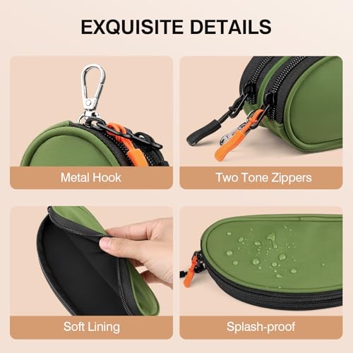 Marvolia Double Glasses Case Large Soft Eyeglass Case for Women Men - color: Green