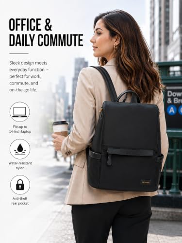 Anti Theft Backpack Purse for Women Lightweight Casual Travel Daypack Black - color: Black