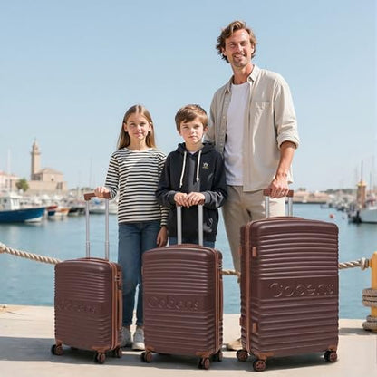 Cobens Luggage Sets 5 Piece, Suitcases with Wheels, 20"/24"/28",Burgundy - color: Red, size: 5 Piece Sets (20/24/28/DB/TB)