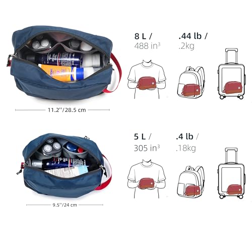 Travel Toiletry Bag 8L, Large Packing Cube with Waterproof TPU Wet/Dry Compartment - color: Blue Abyss, size: 8L