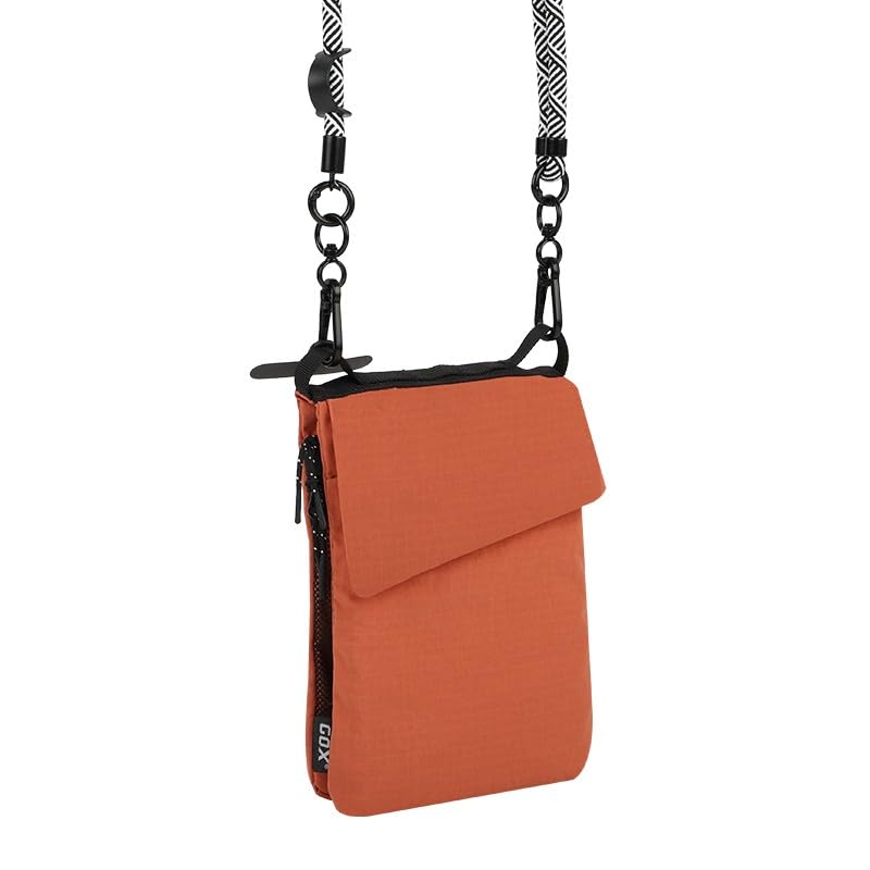 GOX Neck Wallet for Traveling Women,RFID Blocking Crossbody Wallet - color: erythrinus