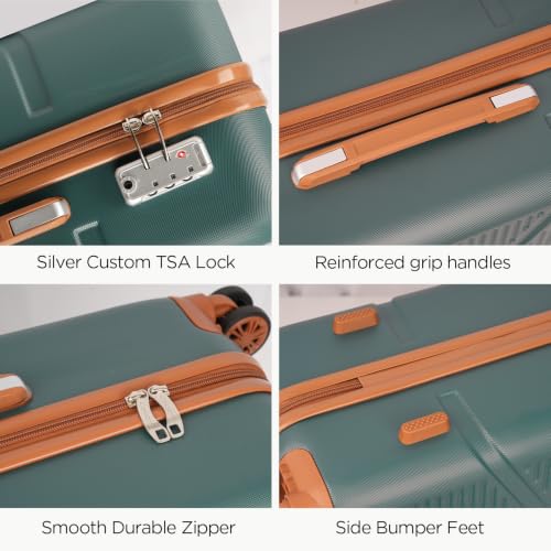 Cosbarn Luggage Sets, Durable 20,24,28 inch Suitcase Sets With Wheels - color: Darkgreen