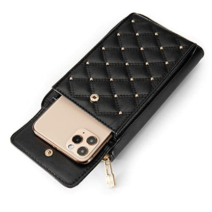Montana West Crossbody Cell Phone Purse for Women RFID Blocking Cellphone Wallet - color: Black