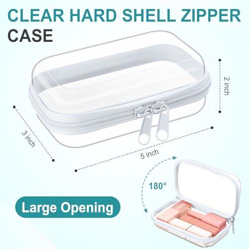 Ceenna 2 Pcs Clear Zipper Case Hard Shell Pouches,2 Mini - size: 2 Mini