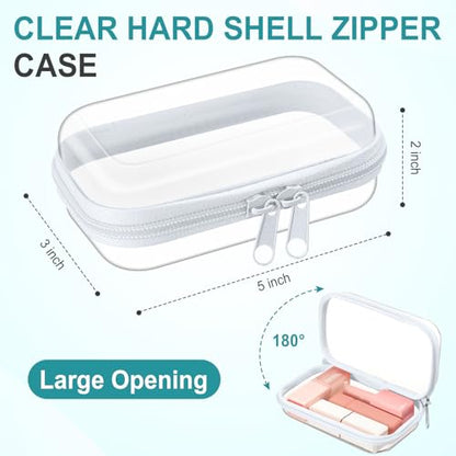 Ceenna 2 Pcs Clear Zipper Case Hard Shell Pouches,2 Mini - size: 2 Mini