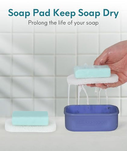 Quatish Large Leakproof Travel Soap Case, Solid Shampoo Bar Holder, Blue - color: Blue, size: Large