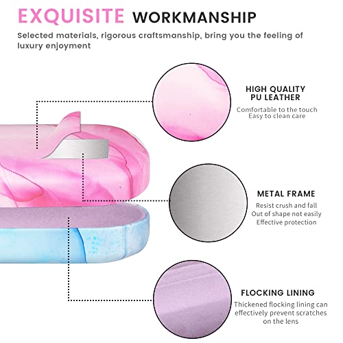 molshine Hard Shell Sunglasses Case,Classic Large Glasses Case for Women Men,Sunglass Eyeglasses - color: Pale Pinkish Purple