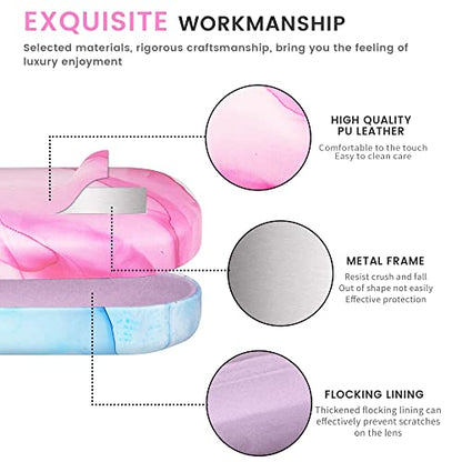 molshine Hard Shell Sunglasses Case,Classic Large Glasses Case for Women Men,Sunglass Eyeglasses - color: Pale Pinkish Purple